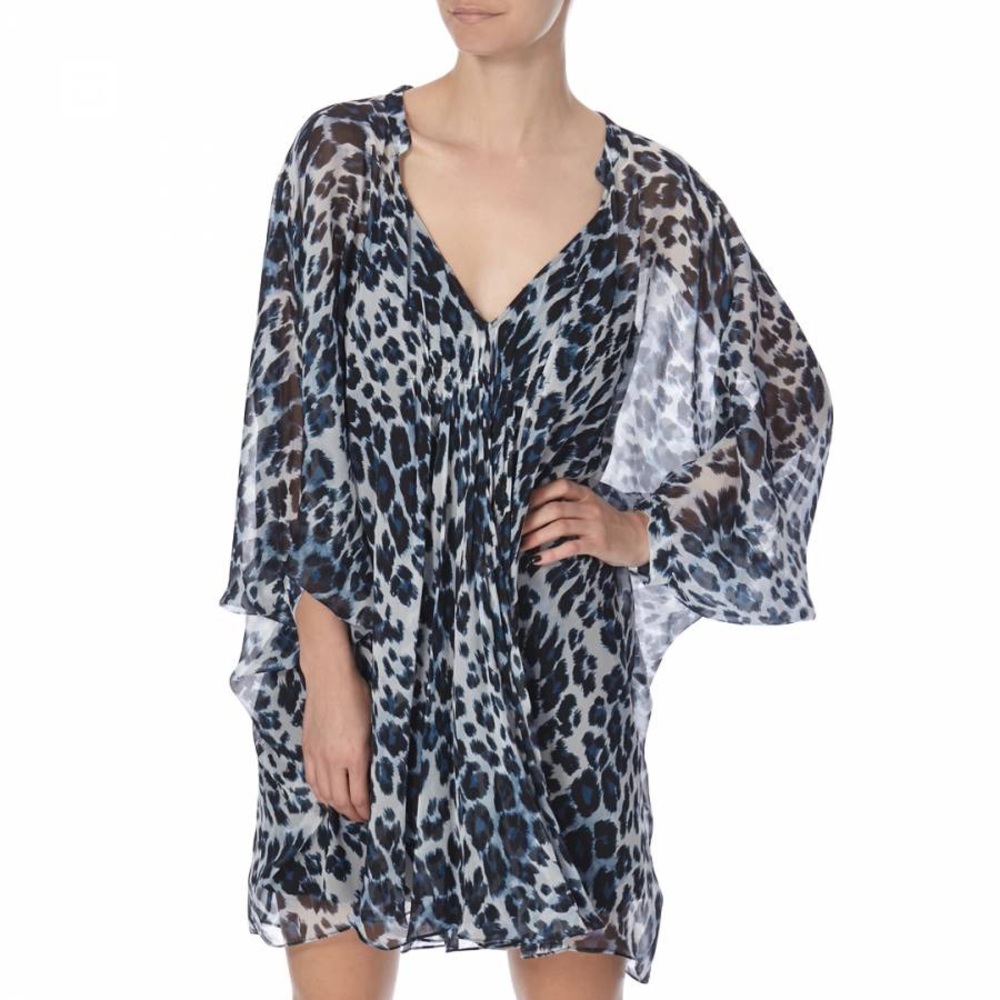 Authentic Diane Von Furstenberg Silk Fleurette Blue Mini Dress Size 4, $428